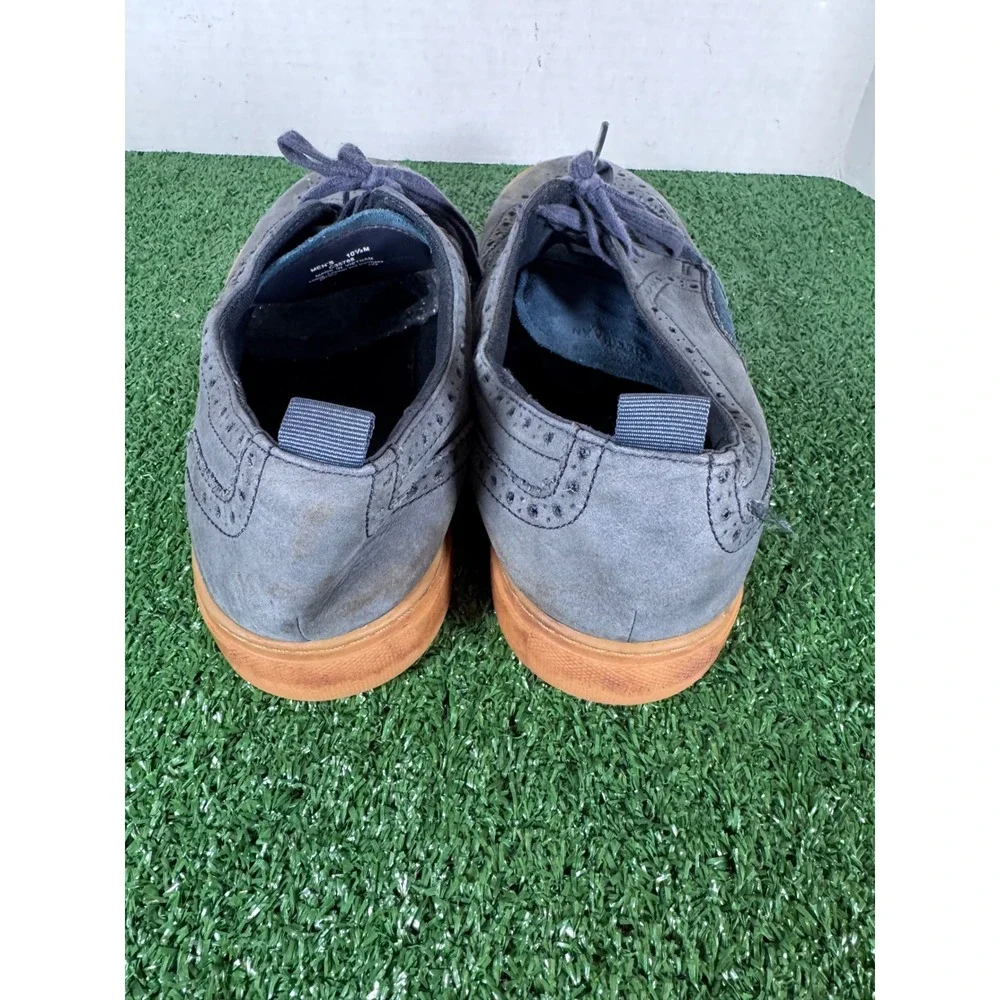 Cole‎ Haan Grandseries Wingtip Oxford Shoes Men 10.5 Blue Suede Leather Gum Sole